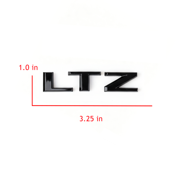 2Pcs 2007-2018 Silverado 1500 LTZ ABS Plastics Raised Tailgate Rear Letter Gloss Black Chevrolet