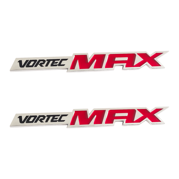 2Pcs Silverado Sierra ABS Plastics Vortec Max Fender Badge Red Silver Chevrolet