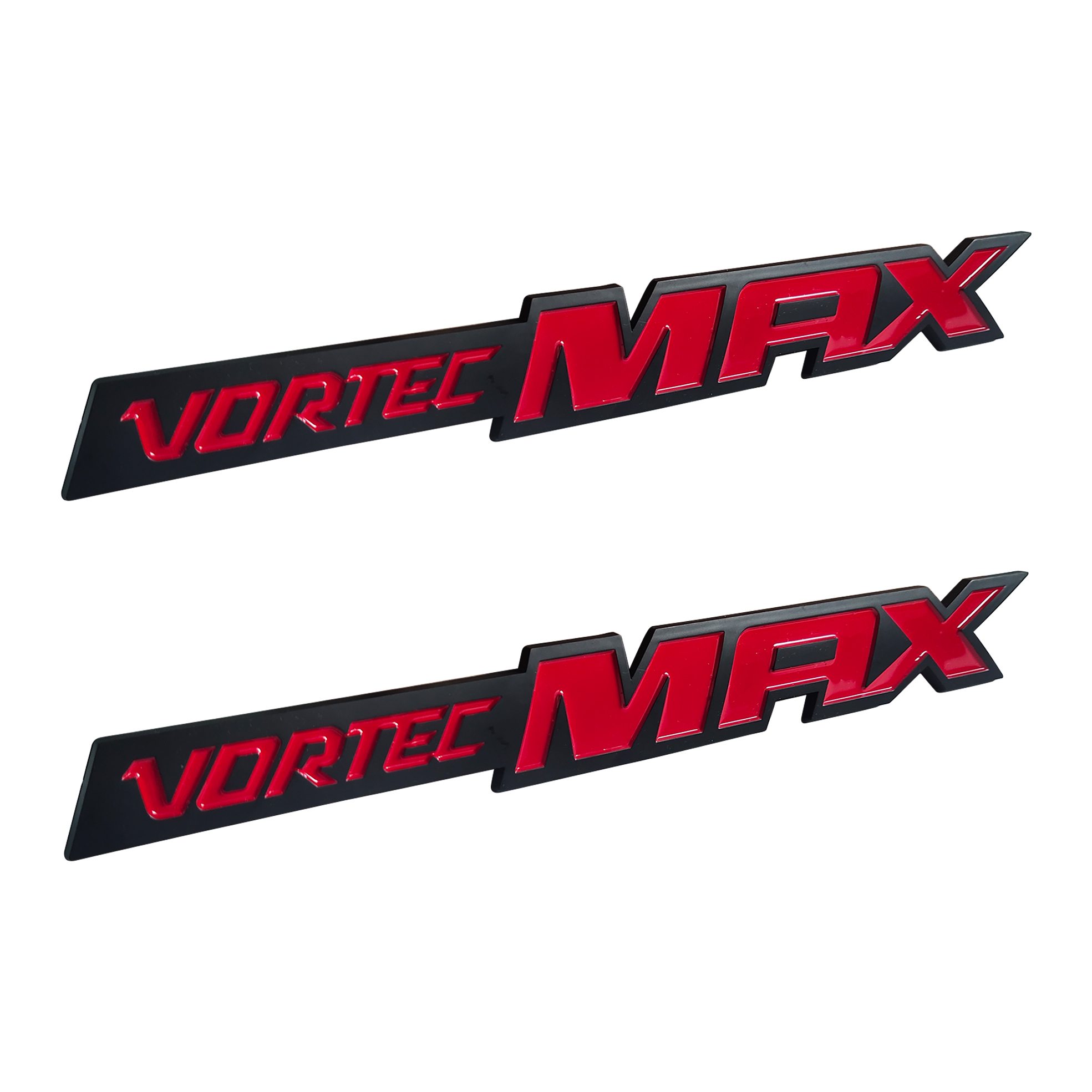 2Pcs Silverado Sierra ABS Plastics Vortec Max Fender Side Rear Badge Black Red Chevrolet