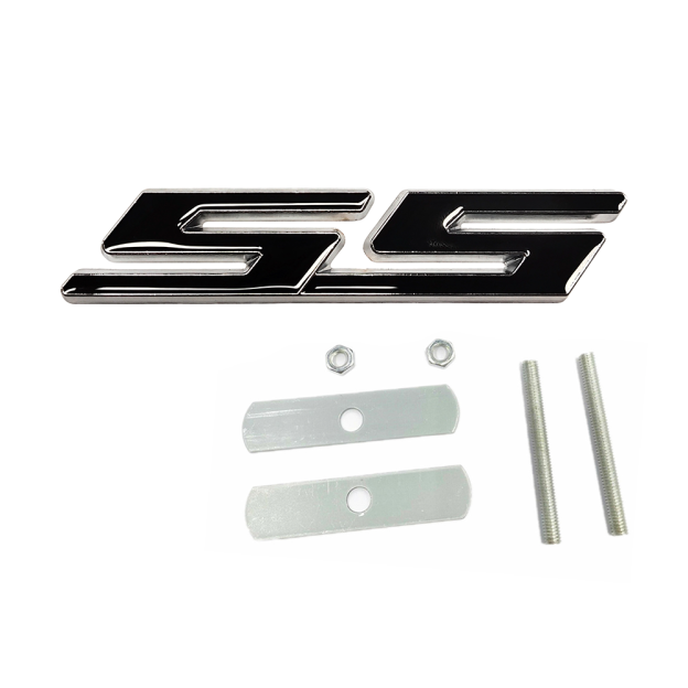 2Set 1970-2015 Camaro Zinc Alloy Front Grille SS Emblem Black Chrome Chevrolet
