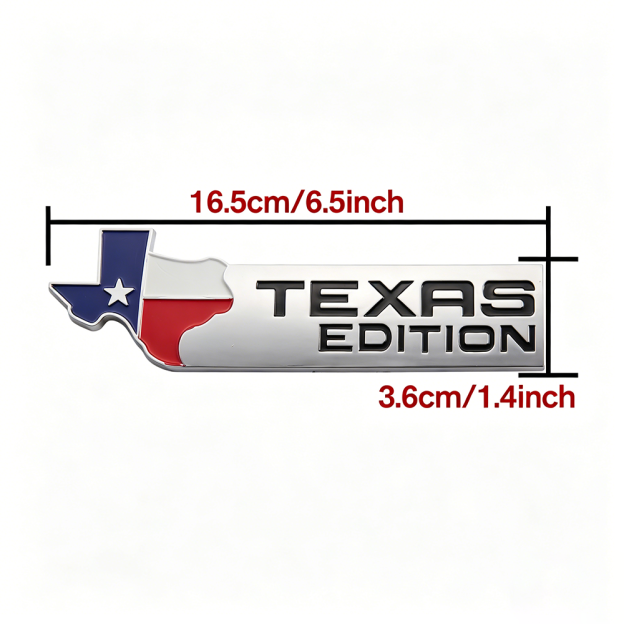 2Pcs Universal Plastic Texas Edition Door Fender Side Rear 3D Badge Silver Chevrolet