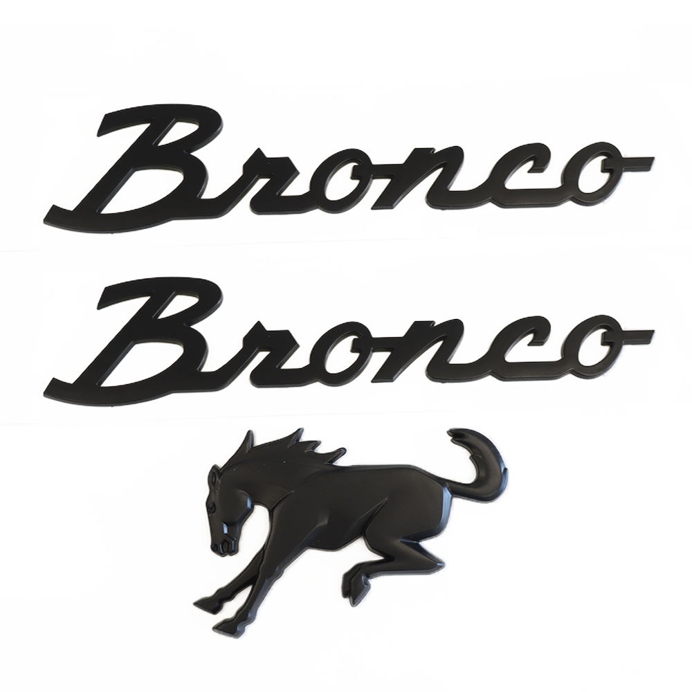 3Pcs For 2021-2026 Bronco Left Right Tailgate Emblem Kit Badge Matte Black Set Ford M-1447-BRMB