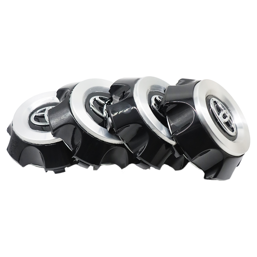 4Pcs 2014-2023 4Runner 2014 FJ Cruiser ABS Plastic Wheel Center Cap 4260B-35100 Black Silver Toyota