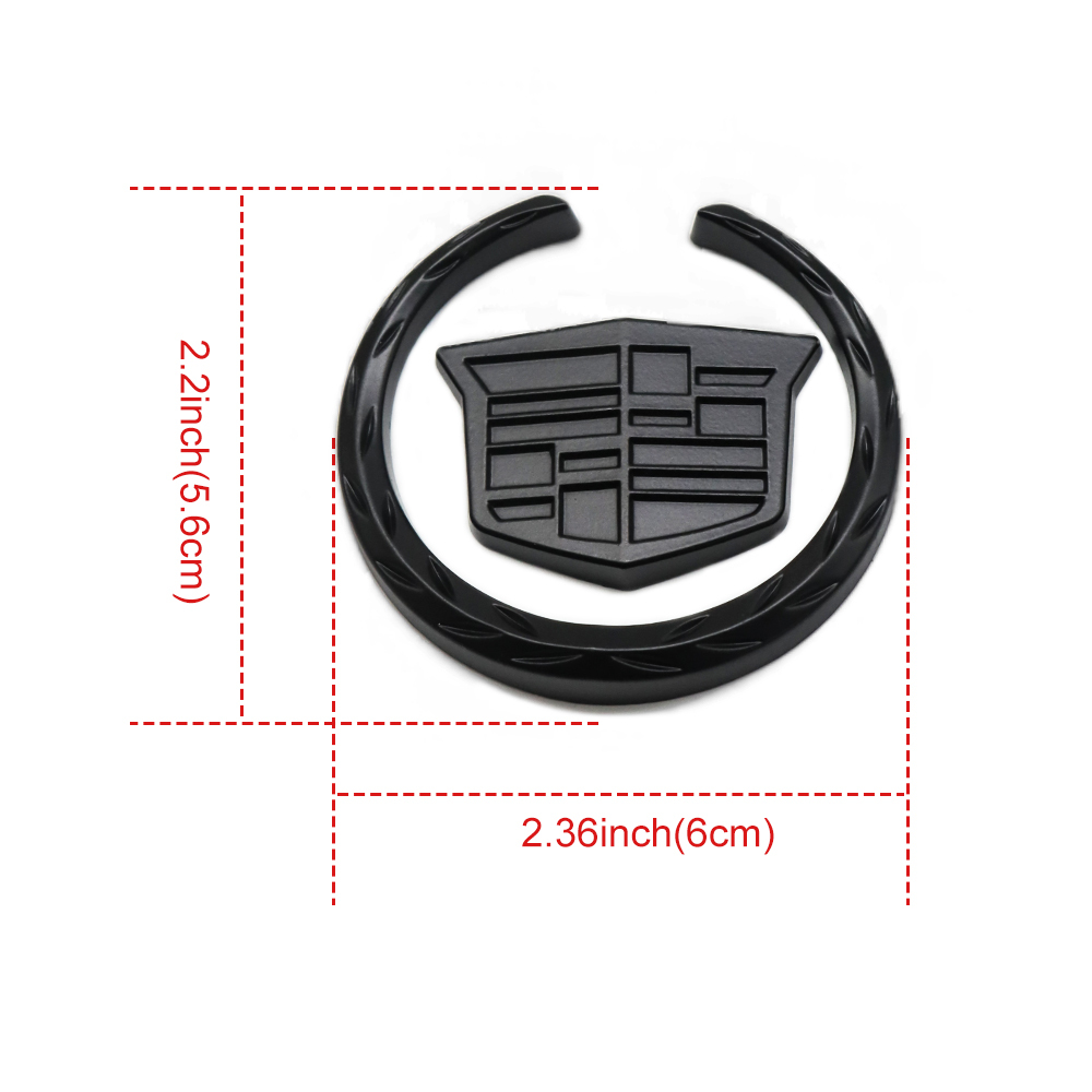 2PCS Escalade ATS CTS SRX XLR ATX Metal Fender Marker Door Emblem Sport V All Black Cadillac