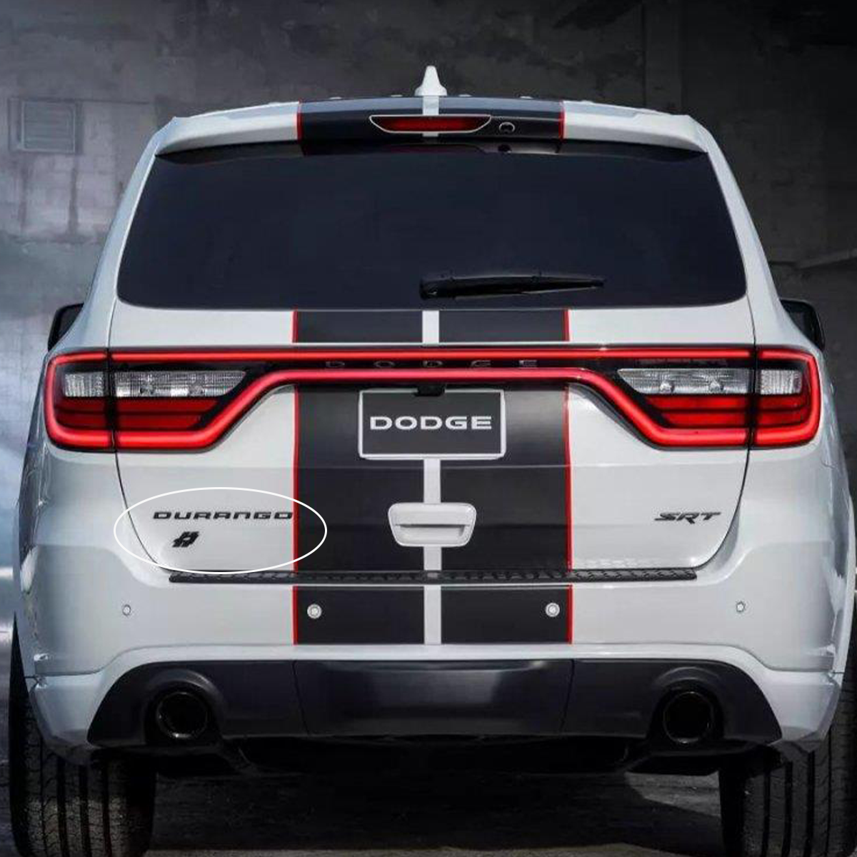 2018-2021 Durango 4 ABS Tailgate Letter Badge Set Gloss Black Red Dodge Decal Nameplate