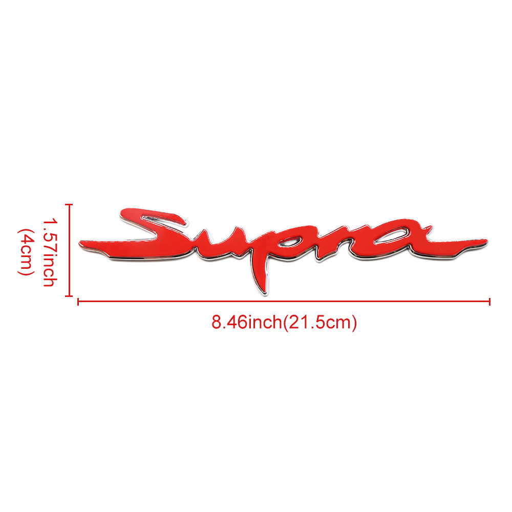 1Pc Supra ABS Plastic 3D Rear Tailgate Letter Red Silver Toyota 90118-WA440