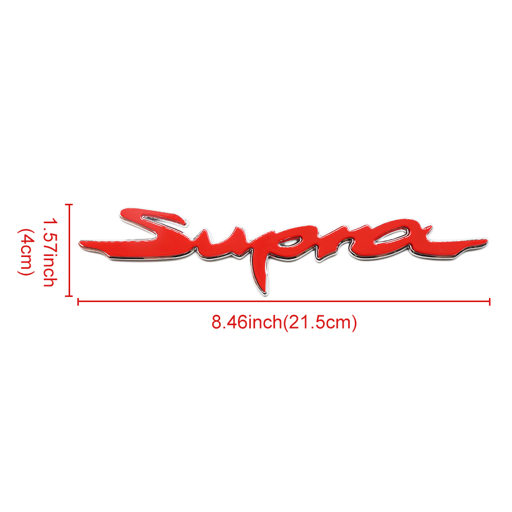 1Pc Supra ABS Plastic 3D Rear Tailgate Letter Red Silver Toyota 90118-WA440