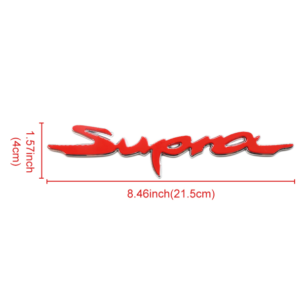 1Pc Supra ABS Plastic 3D Rear Tailgate Letter Red Silver Toyota 90118-WA440