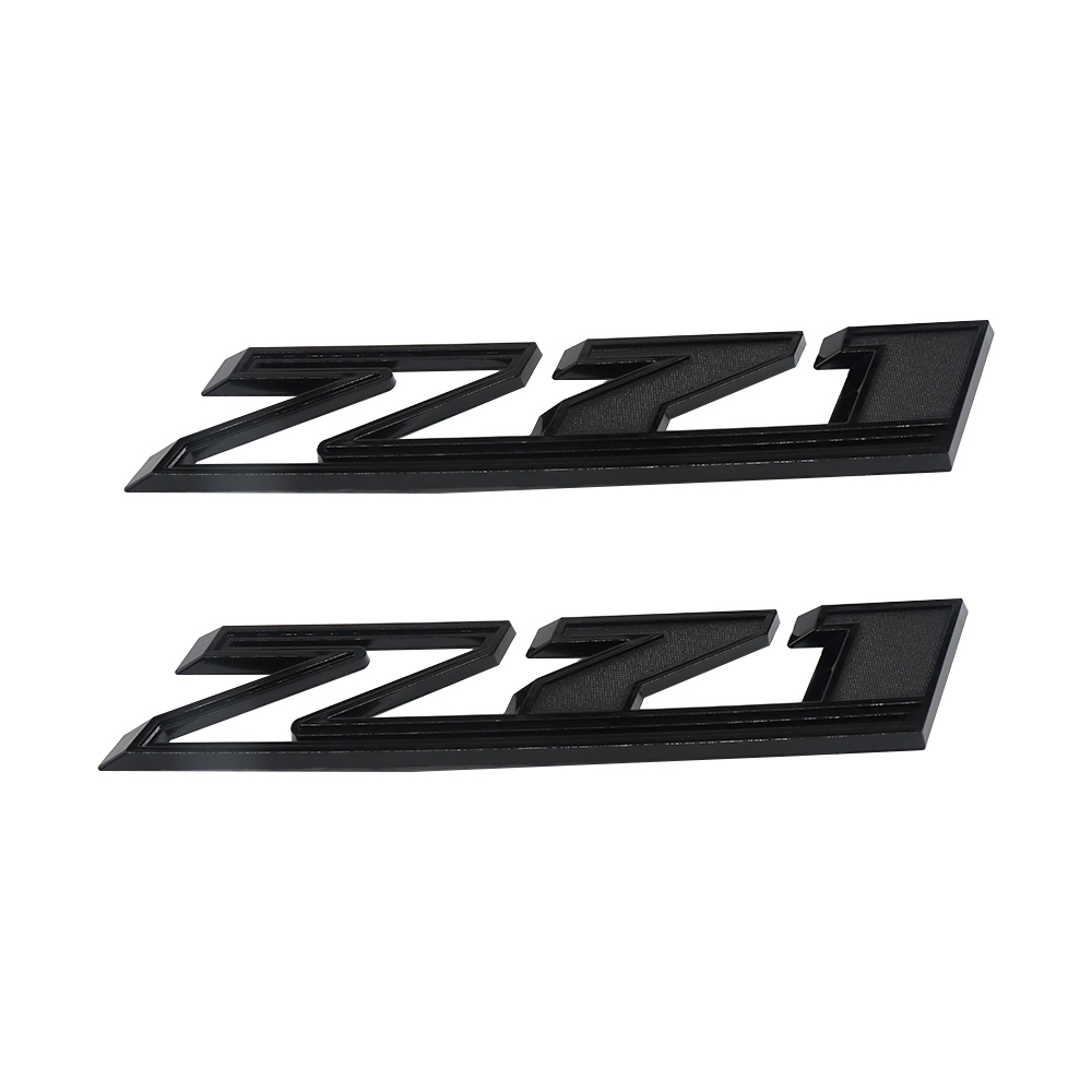 2Pcs 2019-2025 Silverado 1500 Z71 ABS Plastic Fender Side Badge Decal Gloss Black Chevrolet