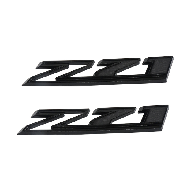 2Pcs 2019-2025 Silverado 1500 Z71 ABS Plastic Fender Side Badge Decal Gloss Black Chevrolet