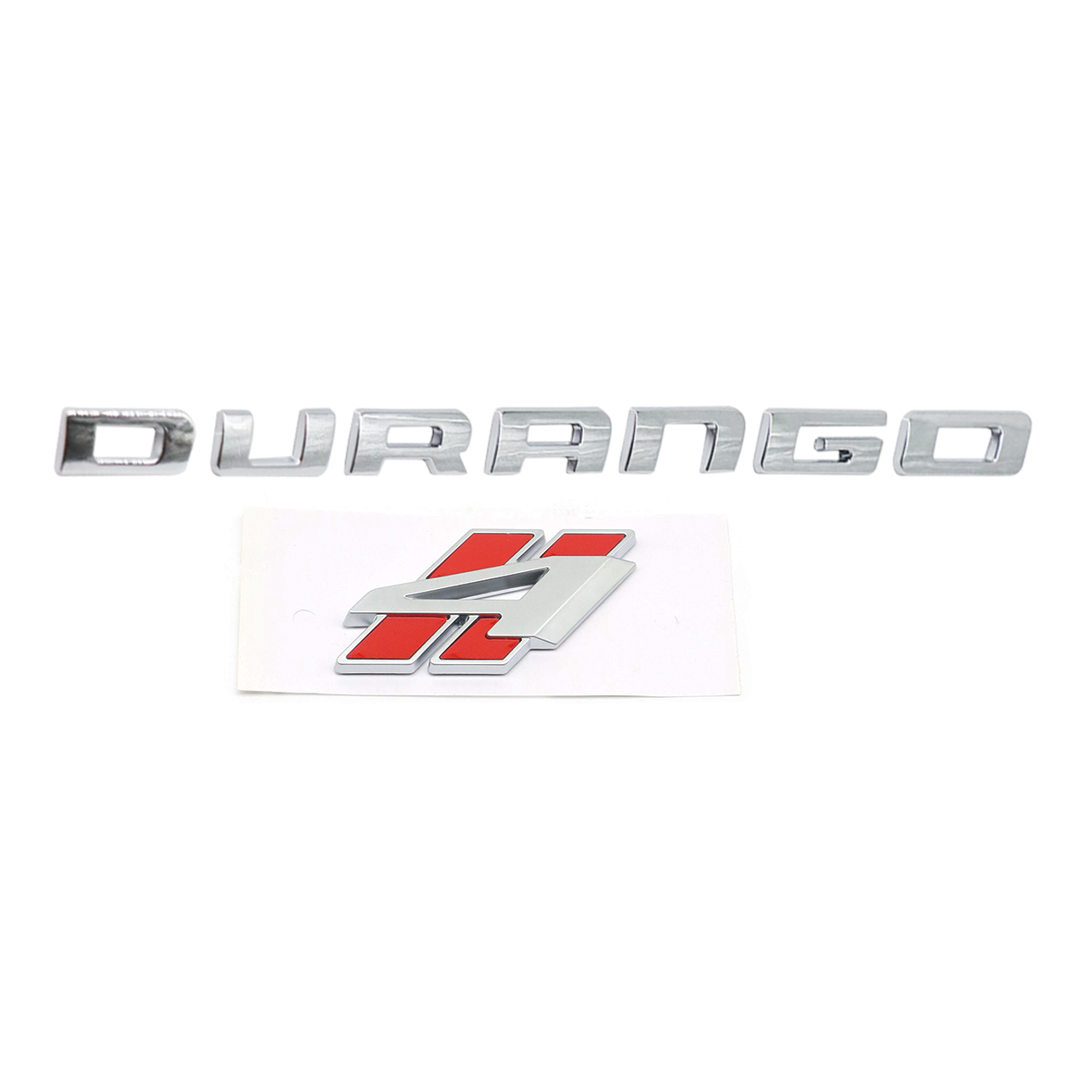 2018-2021 Durango 4 ABS Tailgate Letter Badge Set Gloss Chrome Red Dodge Decal Nameplate