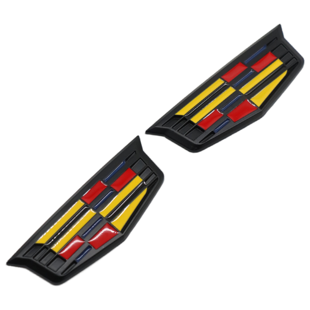 2PCS Escalade CTS STS DTS SRX XTS Metal Fender Marker Door Emblem Black Color Cadillac 84552887