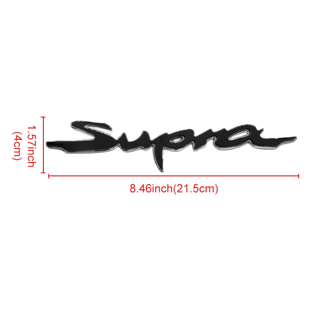1Pc Supra ABS Plastic 3D Rear Tailgate Letter Black Silver Toyota 90118-WA440