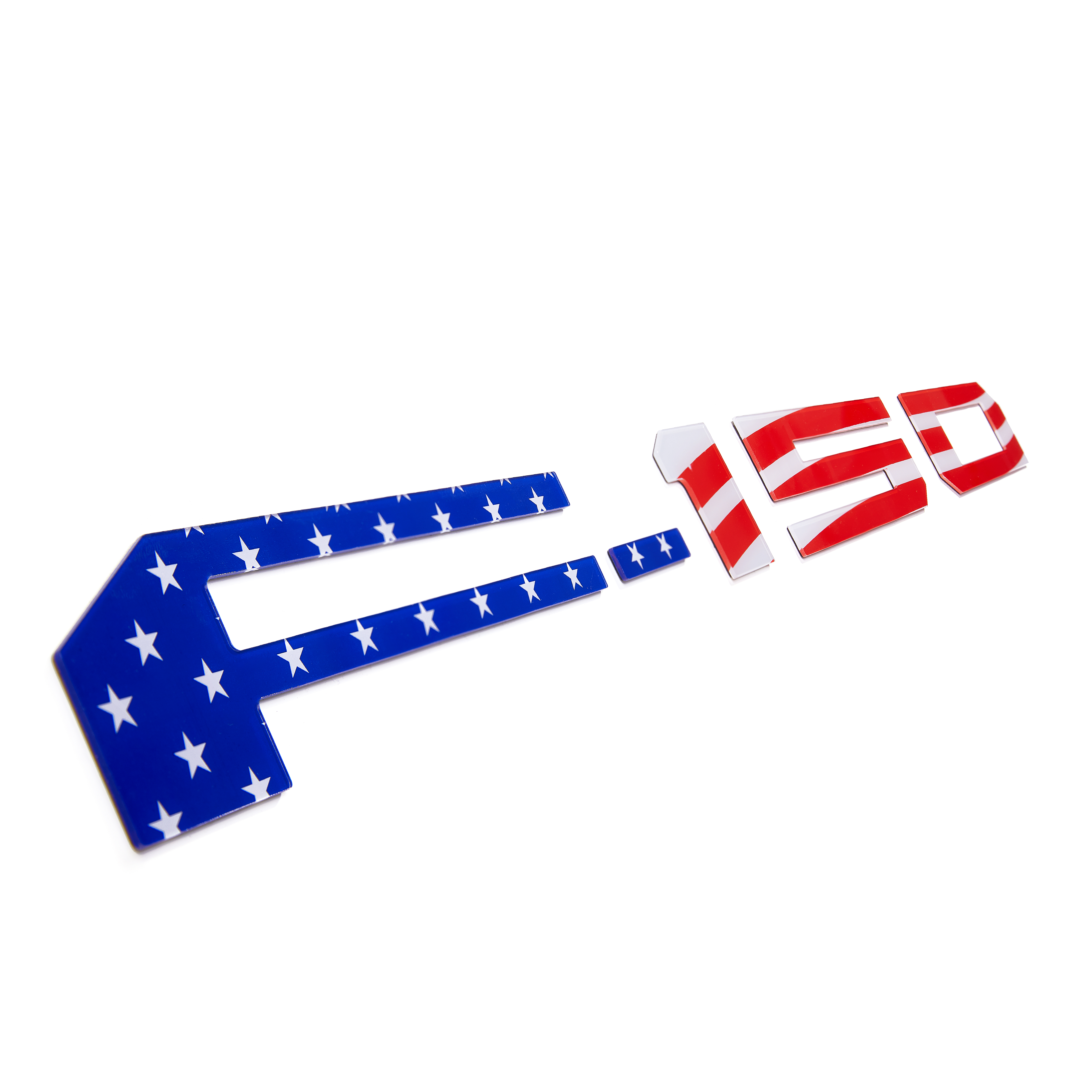 For 2021-2025 F-150 USA Flag 3D Raised Acrylic Rear Tailgate Trunk Insert Letters Blue Red Ford