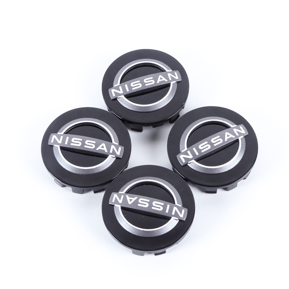 4PCS Fit 2007-2024 Altima Maxima Murano Sentra Rogue Metal Wheel Center Cap 54mm Black Gloss Nissan 40342-9LT0A