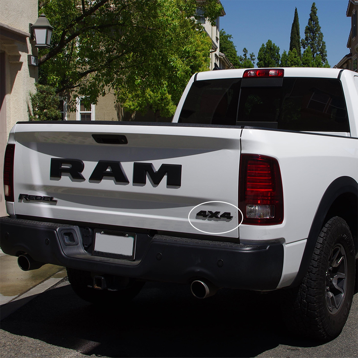 2009-2020 Ram 1500 2500 3500 ABS 4X4 Tailgate Badge Matte Black Dodge Rear Trunk Decal Nameplate