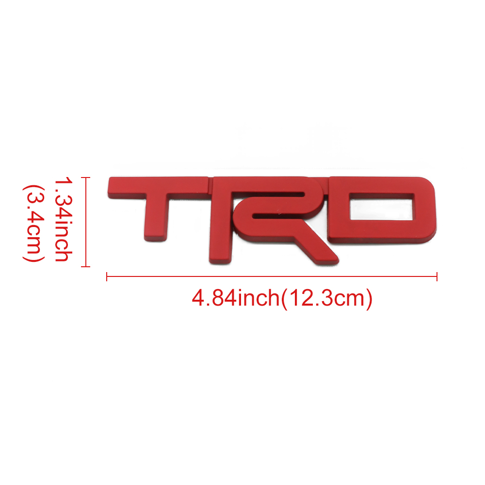 1PC TRD Emblem Rear Trunk Fender Side Metal Matte Red Toyota