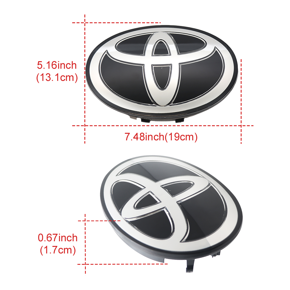 1PC 2015-2021 Land Cruiser 2017-2020 Tacoma 2017-2019 Tundra Front Grille Emblem Bumper Badge Silver Black Toyota 53141-71010 