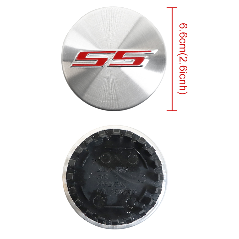 4PCS 2016-2020 Camaro SS Plastic 68mm Wheel Center Hub Cap Chrome Red Chevrolet 19357158 9595010