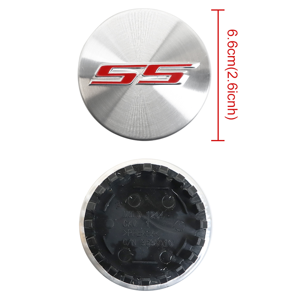 4PCS 2016-2020 Camaro SS Plastic 68mm Wheel Center Hub Cap Chrome Red Chevrolet 19357158 9595010