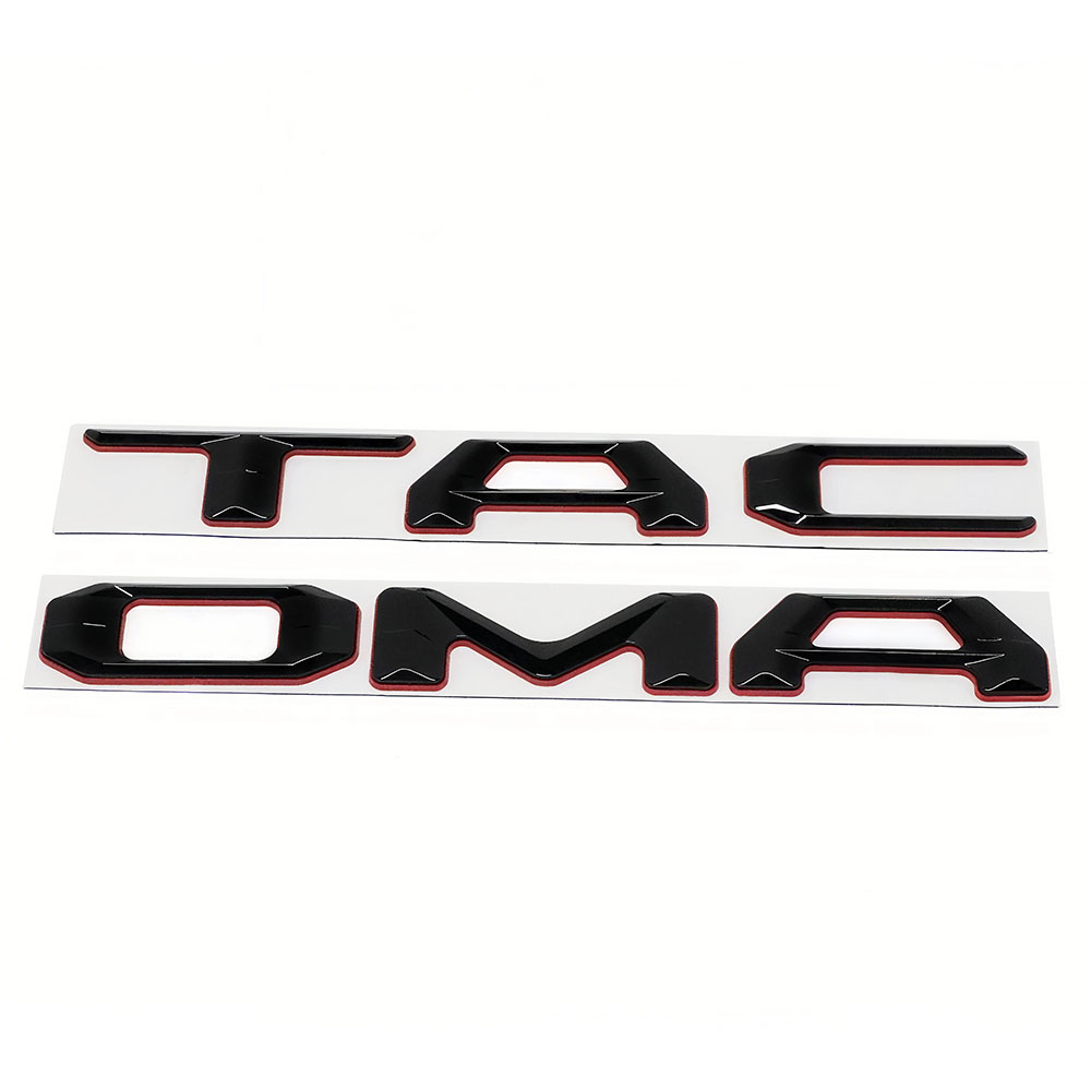 2024 2025 2026 Tacoma Abs Plastic Tailgate Letters Blackout Red Toyota 
