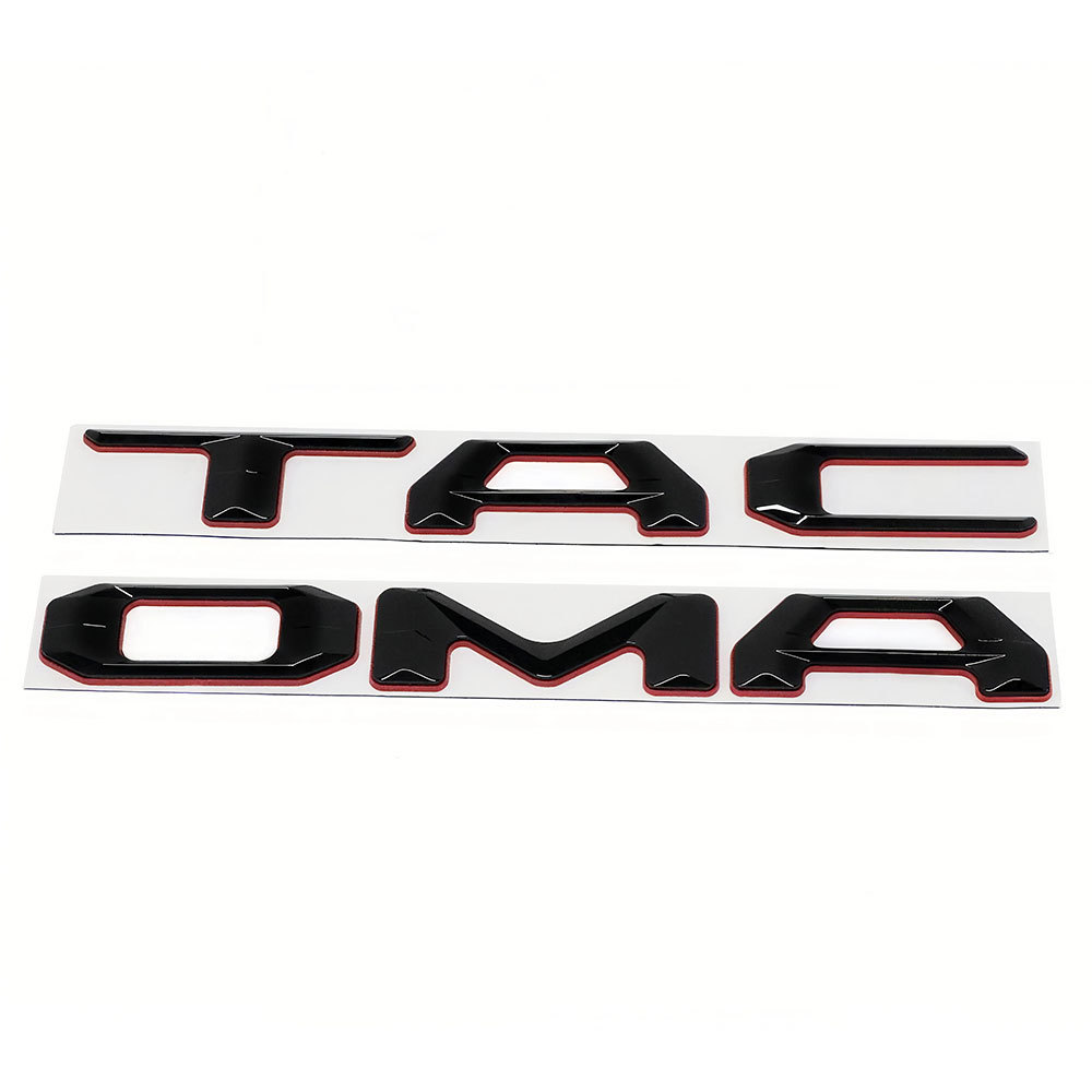 2024 2025 2026 Tacoma Abs Plastic Tailgate Letters Blackout Red Toyota 