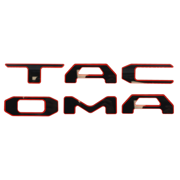 1 Set 2024 2025 2026 Tacoma Abs Plastic Tailgate Letters Emblem Black Red Toyota 