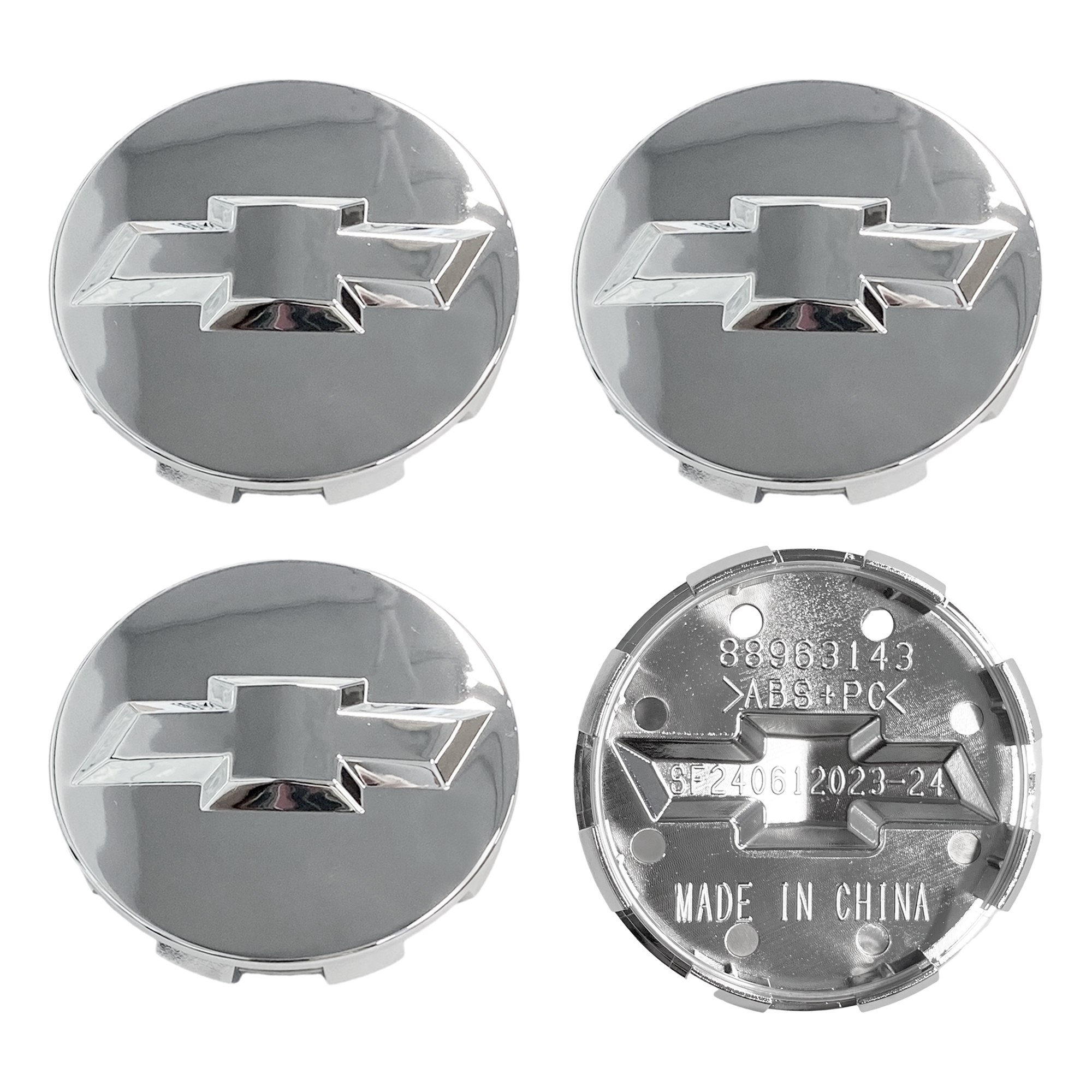4Pcs 2007-2021 Silverado Suburban Tahoe Plastic Wheel Center Caps Gloss Silver Chevrolet 
