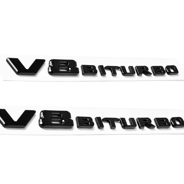 2pcs 3D For 2017-2026 AMG V8 BiTurbo Side Fender Letter ABS Glossy Black Decal Mercedes-Benz A 213 817 99 00