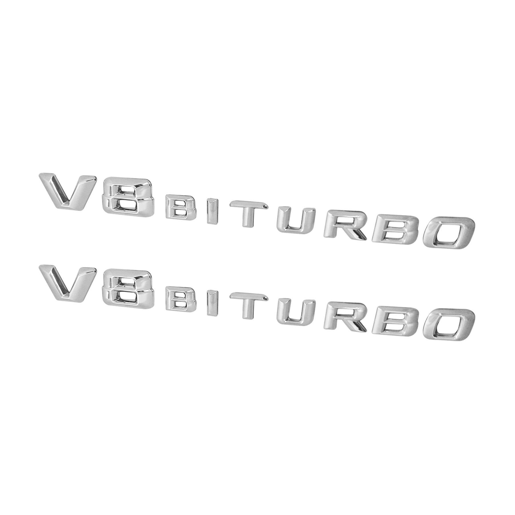 2pcs 3D For 2017-2026 AMG GT E63 GLC63 S63 V8 BiTurbo Side Fender Letter ABS Glossy Silver Decal Mercedes-Benz A 213 817 99 00
