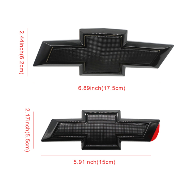 2PCS 2018-2023 Equinox Plastic Front Rear Bowtie Emblem Gloss Black Chevrolet 23136671
