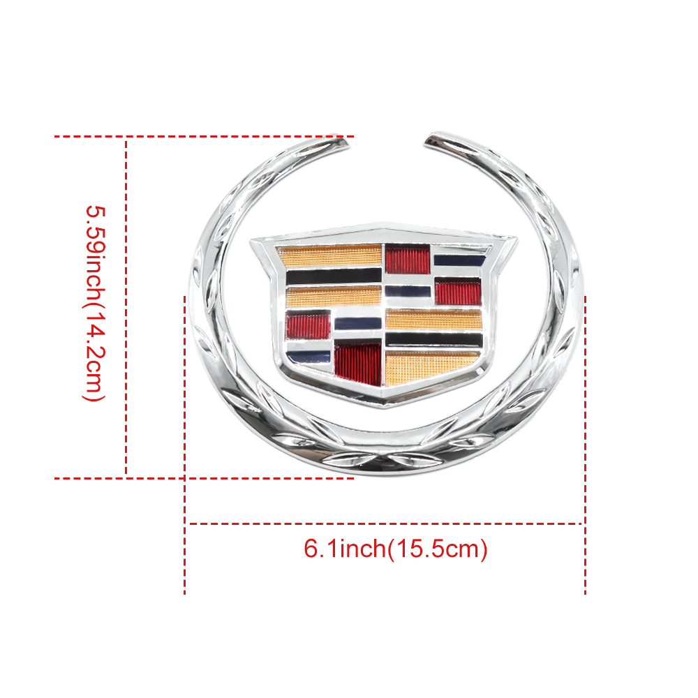 1Pc Escalade SRX CTS CT6 ATS ABS Plastic Front Grille Emblem Chrome Cadillac 