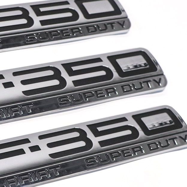3Pcs 2005-2007 F-350 Lariat Super Duty Fender & Tailgate Badge ABS Chrome Black Ford 3D Rear Sticker Decal Nameplate