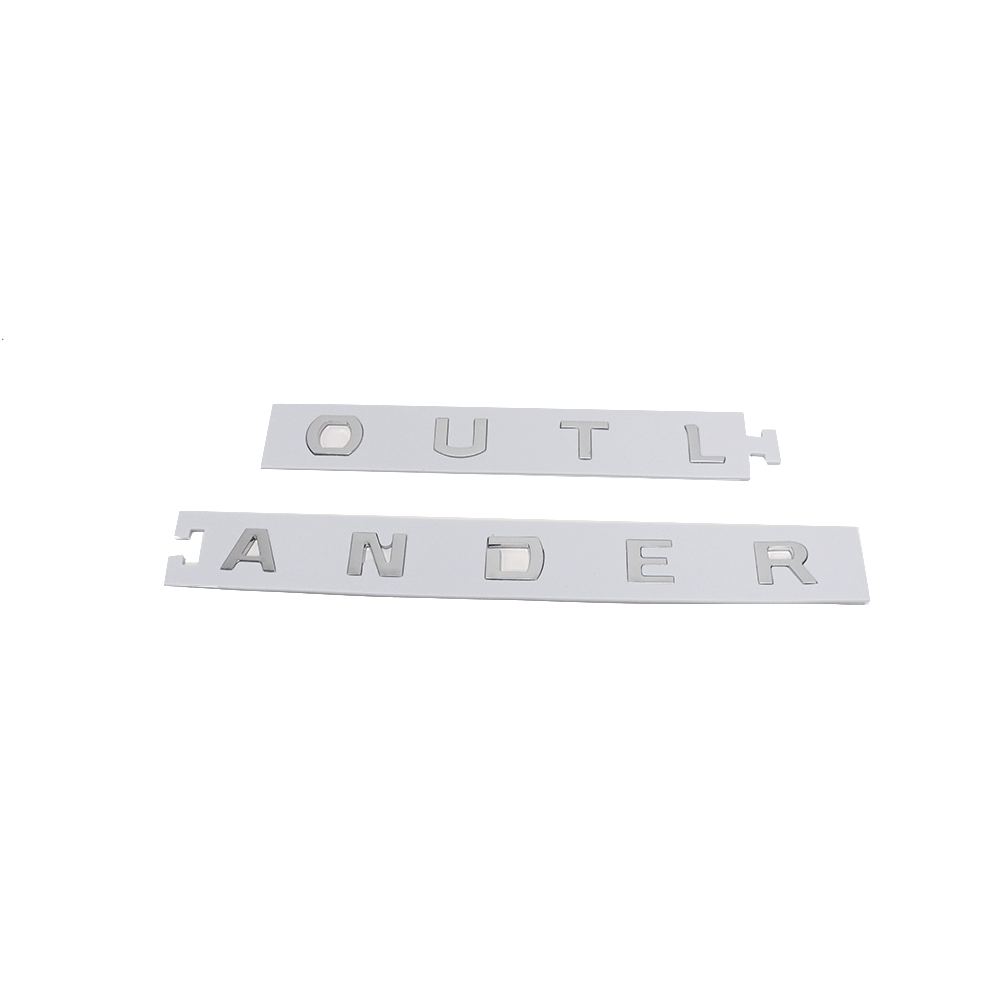 1PC 2003-2021 Outlander ABS Plastic 3D Raised Front Hood Letter Gloss Silver Mitsubishi MZ553141EX