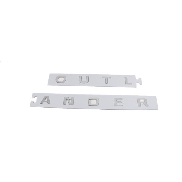 1PC 2003-2021 Outlander ABS Plastic 3D Raised Front Hood Letter Gloss Silver Mitsubishi MZ553141EX