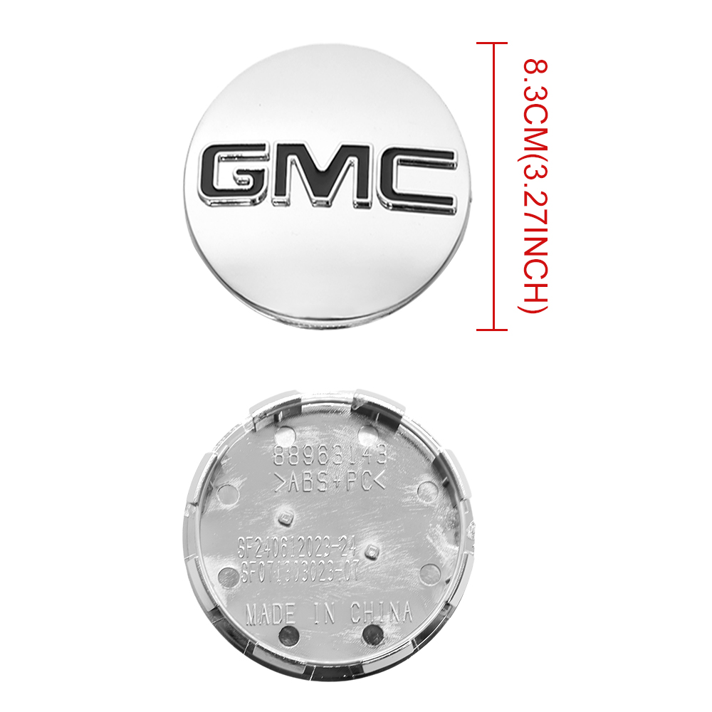 4PCS 2014-2020 Sierra Yukon Denali Plastic 83mm Wheel Center Cap Chrome Black GMC 20942032 20941995