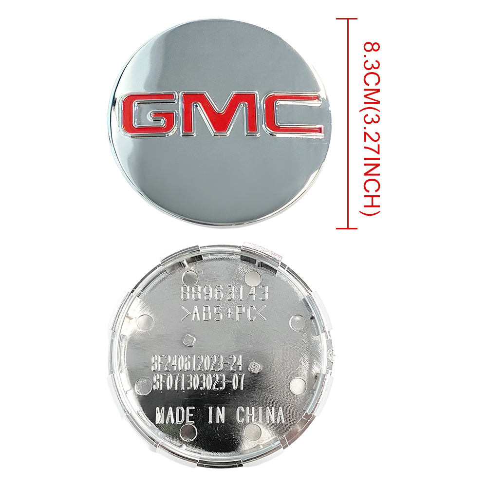 2014-2020 Sierra Yukon Denali Plastic 83mm Wheel Center Cap Chrome Red GMC 20942032 