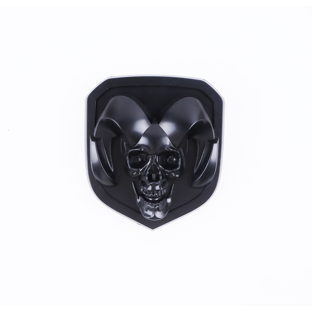 2013-2018 RAM 1500 2500 3500 ABS Rams Skull Head Front Grill Emblem Matte Black Dodge 68140322AA