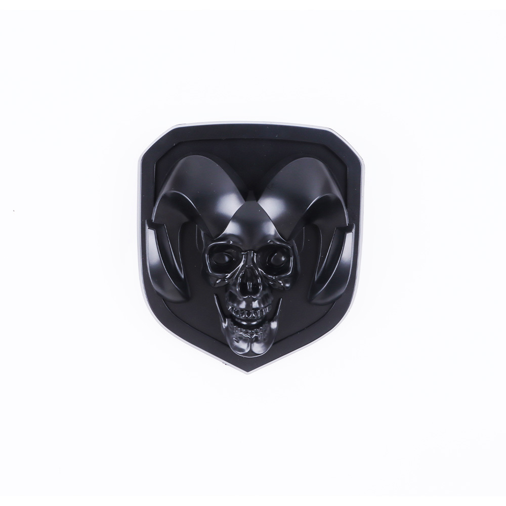 2013-2018 RAM 1500 2500 3500 ABS Rams Skull Head Front Grill Emblem Matte Black Dodge 68140322AA