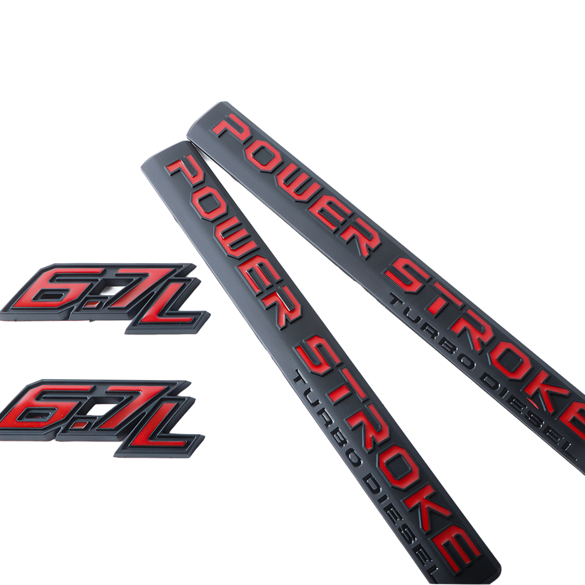 2017-2026 F-250 F-350 F-450 F-550 Super Duty Fender Badge ABS Black Red Ford Self-Adhesive Decal Nameplate