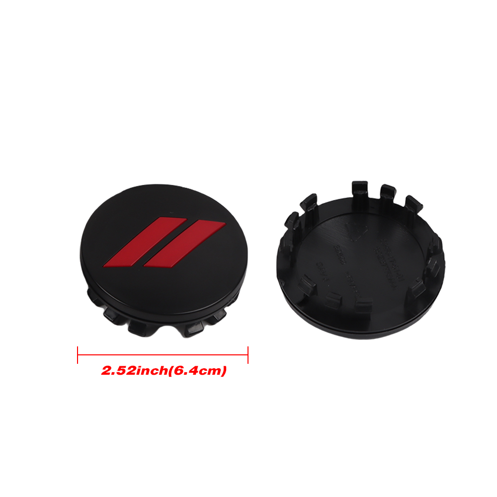 2008-2022 Challenger Durango Matte Black Red Slash Wheel Center Caps ABS Dodge 6CZ27RXFAA