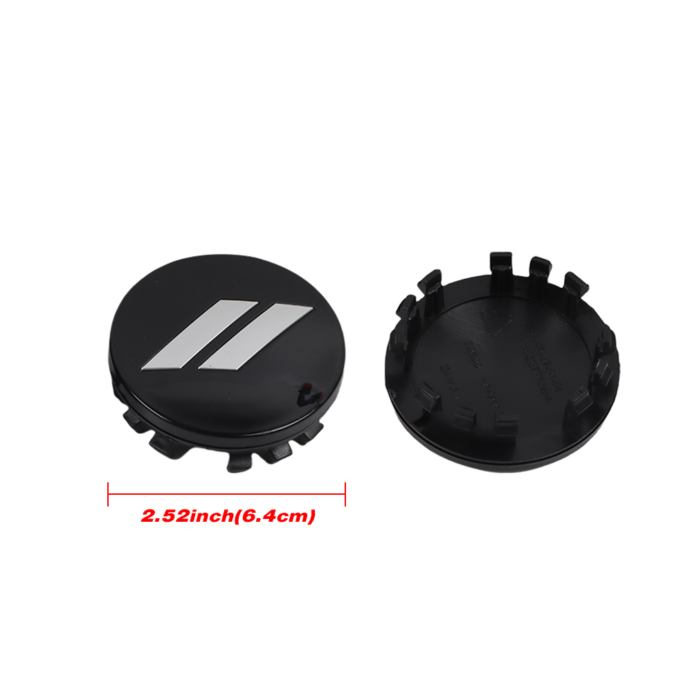 2008-2022 Challenger Durango Gloss Black Silver Slash Wheel Center Caps ABS Dodge 6CZ27RXFAA