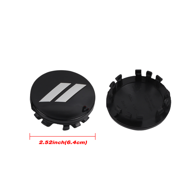 2008-2022 Challenger Durango Gloss Black Silver Slash Wheel Center Caps ABS Dodge 6CZ27RXFAA