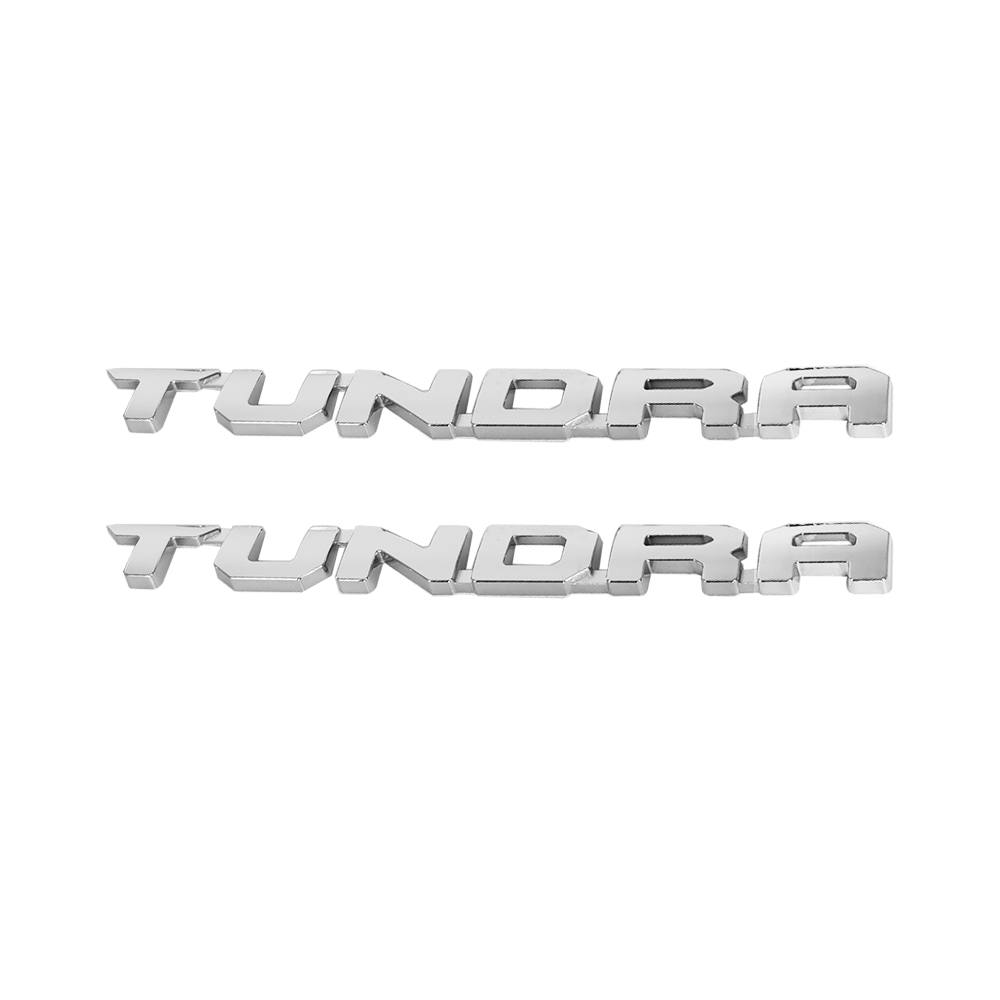 2PCS 2014-2021 TUNDRA ABS 3D Side Door Nameplate Letter Gloss Silver Toyota PT948-34223-02