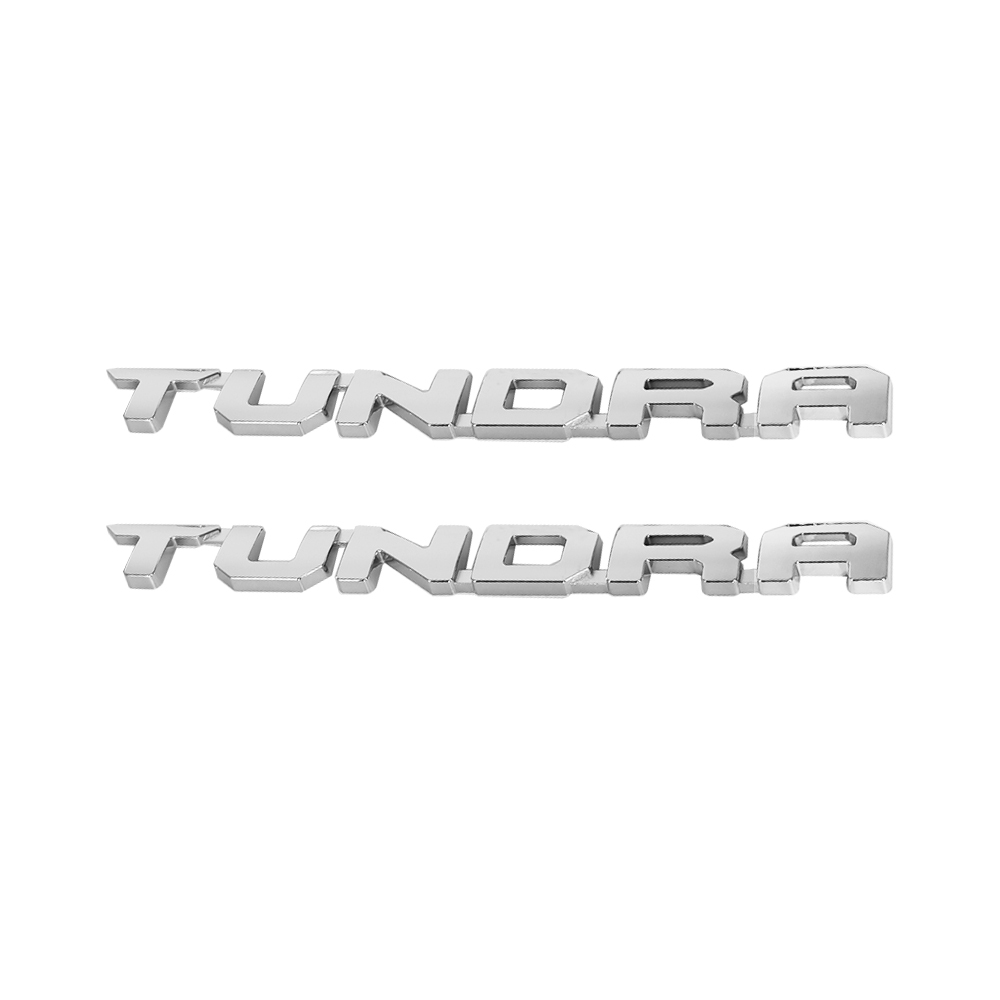 2PCS 2014-2021 TUNDRA ABS 3D Side Door Nameplate Letter Gloss Silver Toyota PT948-34223-02