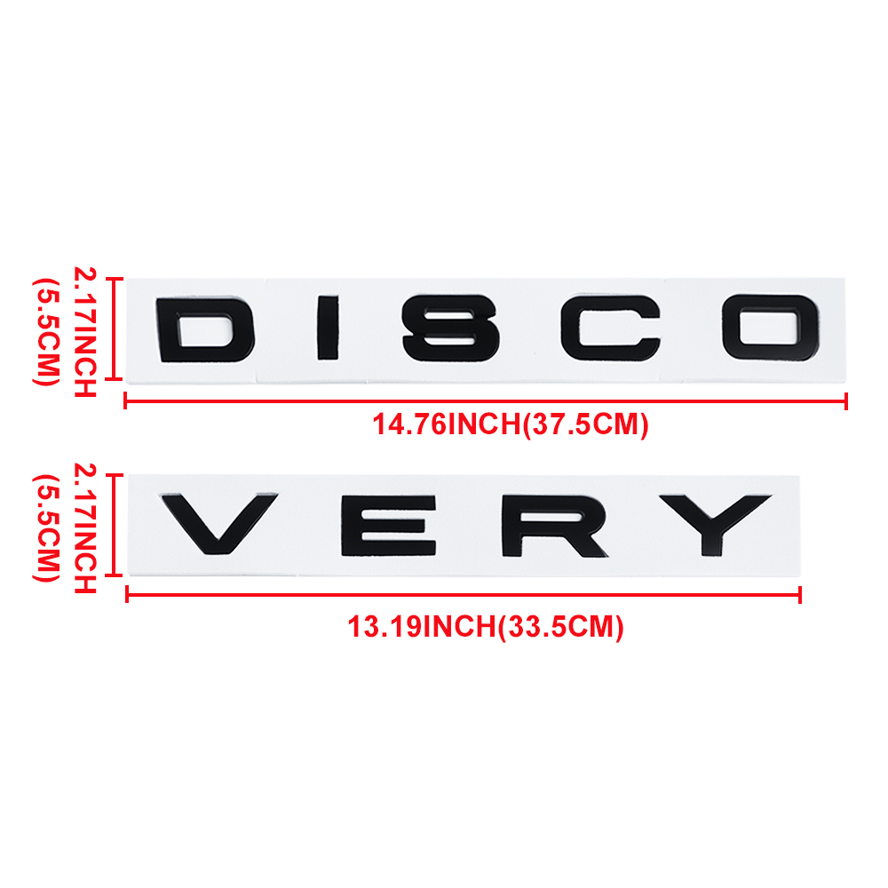 1pc Discovery Plastic Front Hood / Rear Tailgate Letters Sticker Matte Black Land Rover 