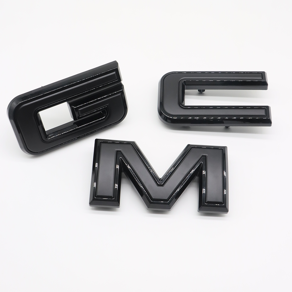 1Pc 2019-2025 Sierra Yukon Canyon ABS Plastic Front Grille Emblem Gloss Black GMC 