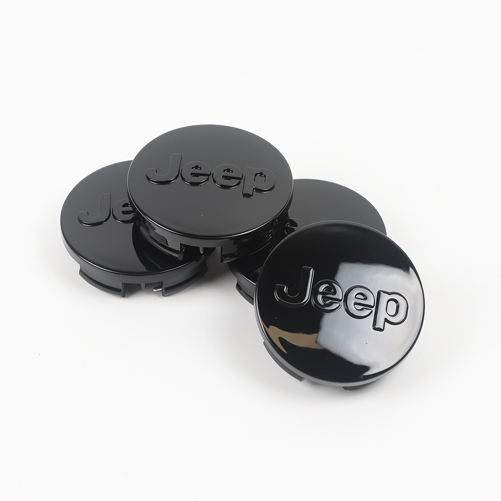 4Pcs 2012-2015 Grand Cherokee Wrangler Compass ABS Plastic Wheel Center Caps Gloss Black Jeep 1LB77DD5AB