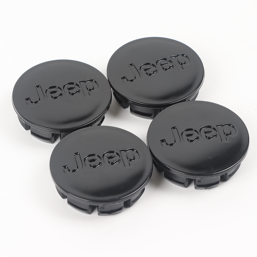 4Pcs 2007-2012 Grand Cherokee Wrangler Liberty ABS Plastic Wheel Center Caps Gloss Black Jeep 52090401 55mm