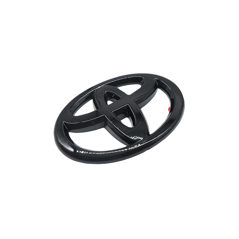 1PC 2010-2022 Corolla Scion Avalon FJ Cruiser ABS Plastic 3D Raised Rear Tailgate Overlay Emblem Gloss Black Toyota